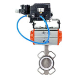 Water Butterfly Valve Elephant 316l-ptfe-elephant-sa-yt1000rsn, body material - stainless steel AISI 316L, disk material - stainless steel AISI 316L, seal - PTFE, pneumatic actuator operated