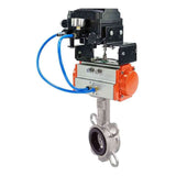 Water Butterfly Valve Elephant 316l-nbr-elephant-da-yt1000rsn, body material - stainless steel AISI 316L, disk material - stainless steel AISI 316L, seal - NBR, pneumatic actuator operated