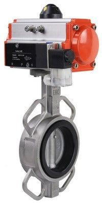 Water Butterfly Valve Elephant 316l-nbr-da-4m310-110/220, body material - stainless steel AISI 316L, disk material - stainless steel AISI 316L, seal - NBR, pneumatic actuator operated