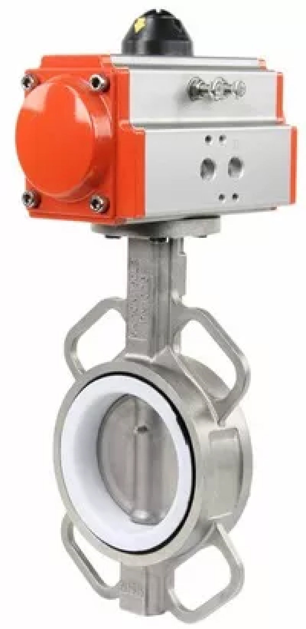 Water Butterfly Valve Elephant WBV3232P-2W-Fb-H, body material - stainless steel AISI 316L, disk material - stainless steel AISI 316L, seal - PTFE, with pneumatic actuator with return springs PA-SA