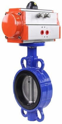 Water Butterfly Valve Elephant wcb-316l-viton-elephant-sa, body material - carbon steel WCB, disk material - stainless steel AISI 316L, seal - VITON, pneumatic actuator operated