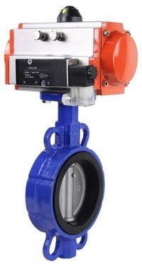Water Butterfly Valve Elephant st-316l-nbr-sa-4m310-24v, body material - carbon steel WCB, disk material - stainless steel AISI 316L, seal - NBR, pneumatic actuator operated