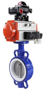 Water Butterfly Valve Elephant wcb-316l-ptfe-sa-4m310-110/220-apl210n, body material - carbon steel WCB, disk material - stainless steel AISI 316L, seal - PTFE, pneumatic actuator operated