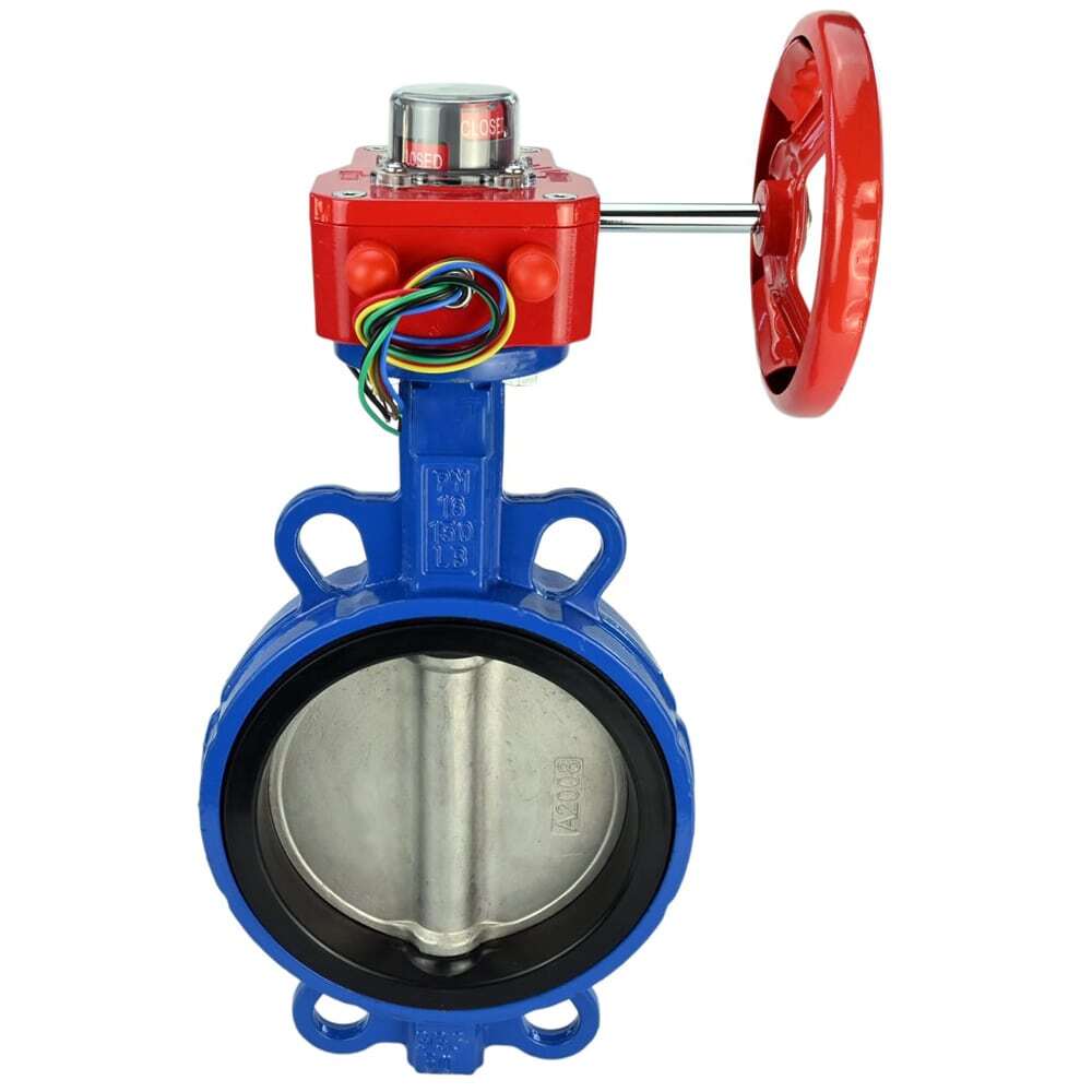 Water Butterfly Valve Elephant WCB-316L-EPDM body material - Carbon steel WCB, disk material - Stainless steel AISI 316L, seal - EPDM with gear Elephant HGBF, position indicator and feedback sensor