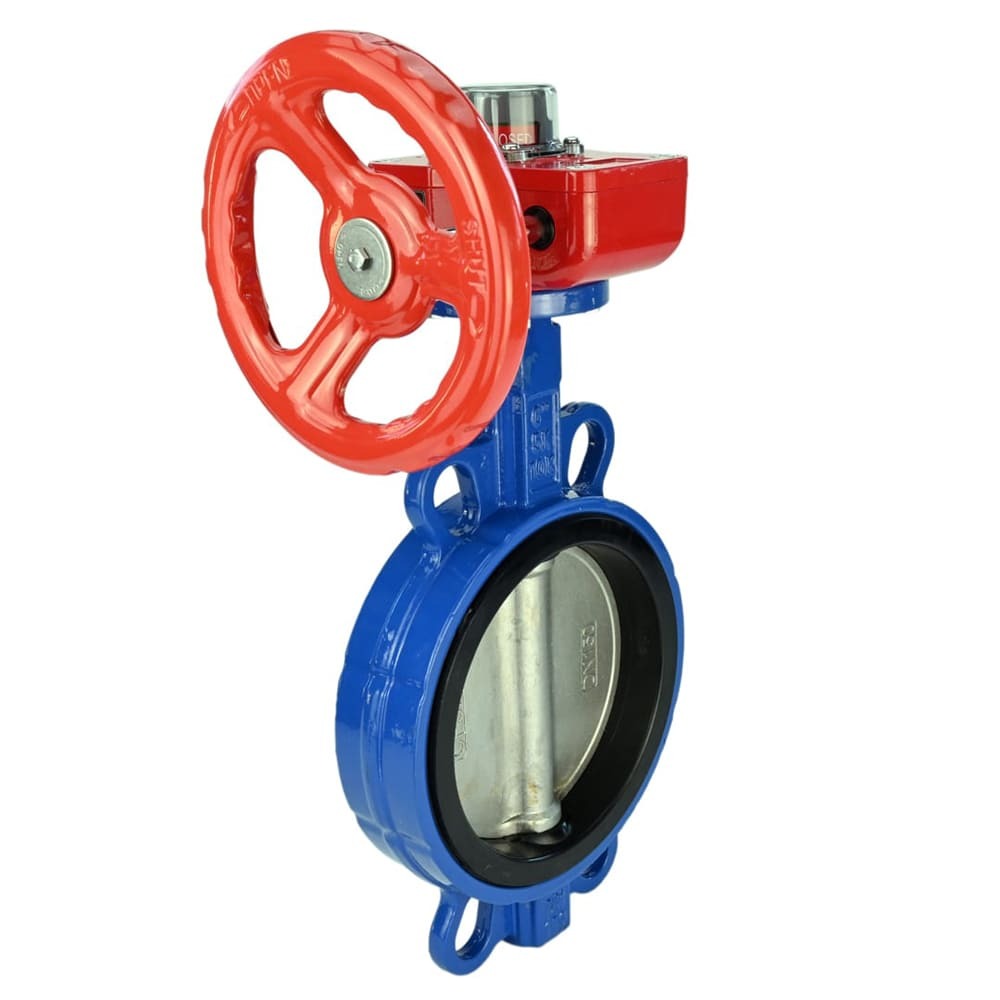 Water Butterfly Valve Elephant WCB-316L-VITON body material - Carbon steel WCB, disk material - Stainless steel AISI 316L, seal - Viton with gear Elephant HGBF, position indicator and feedback sensor