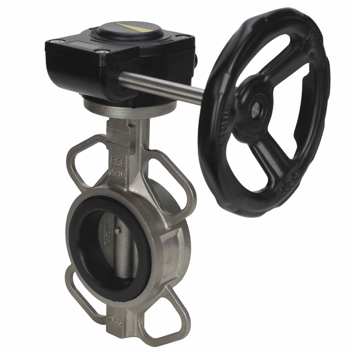 Water butterfly valve Elephant 316L-316L-VITON body material - stainless steel AISI 316L, disk material - stainless steel AISI 316L, seal - Viton with gear Elephant HAM