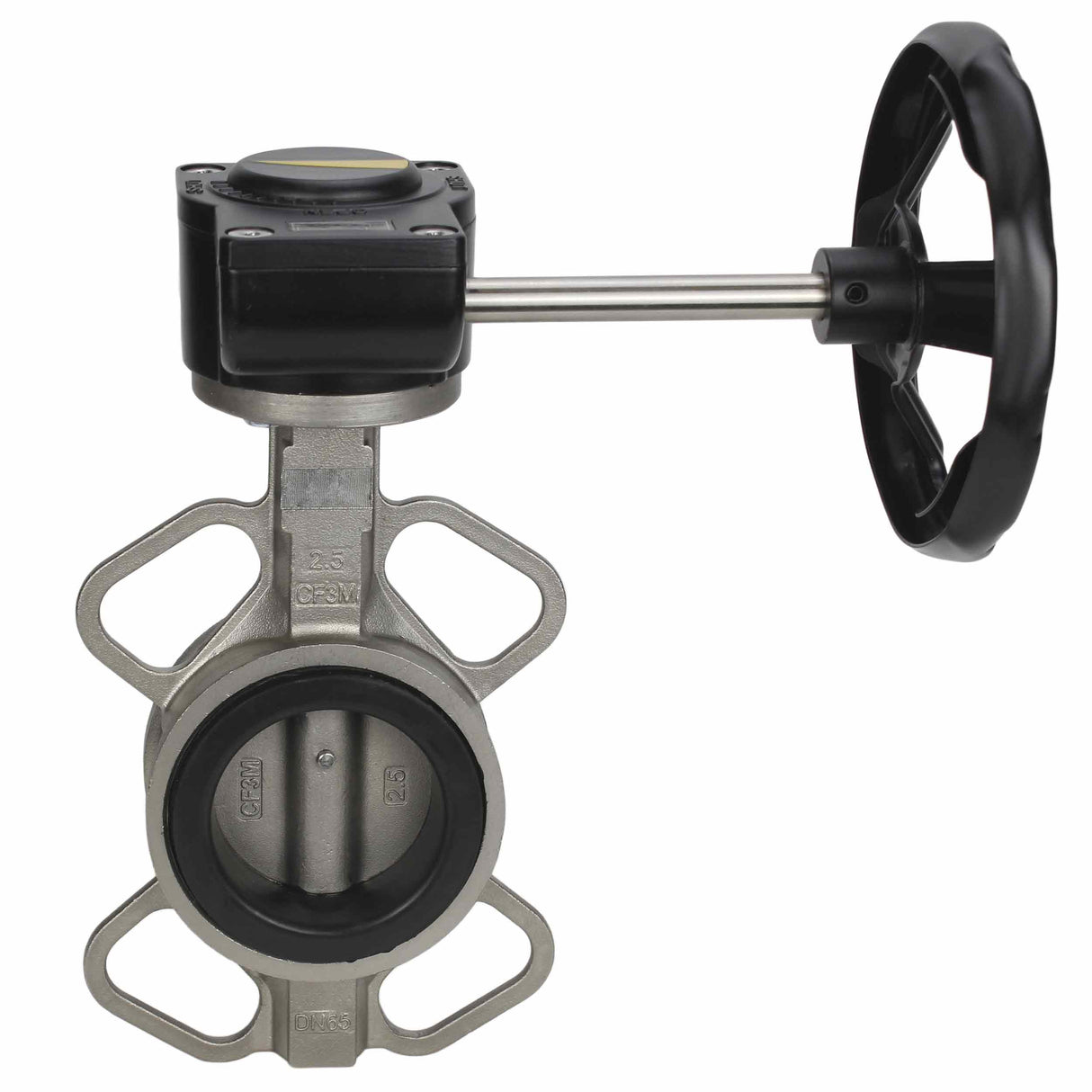 Water butterfly valve Elephant 316L-316L-VITON body material - stainless steel AISI 316L, disk material - stainless steel AISI 316L, seal - Viton with gear Elephant HAM