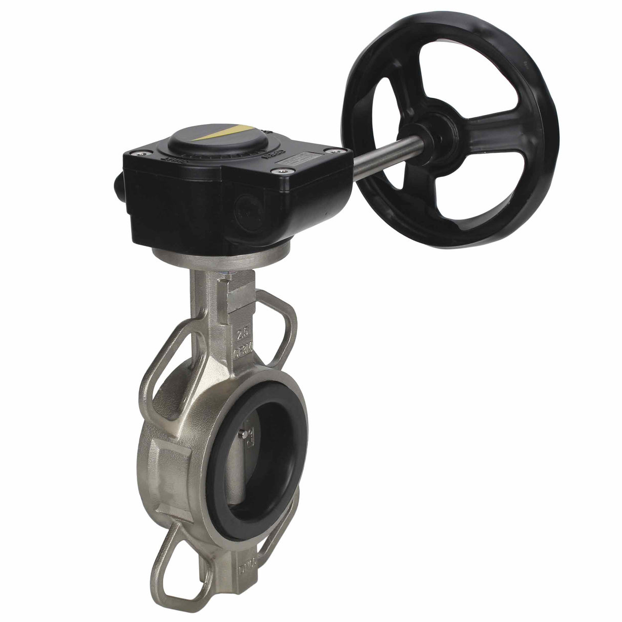 Water butterfly valve Elephant 316L-316L-VITON body material - stainless steel AISI 316L, disk material - stainless steel AISI 316L, seal - Viton with gear Elephant HAM