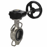 Water butterfly valve Elephant 316L-316L-VITON body material - stainless steel AISI 316L, disk material - stainless steel AISI 316L, seal - Viton with gear Elephant HAM