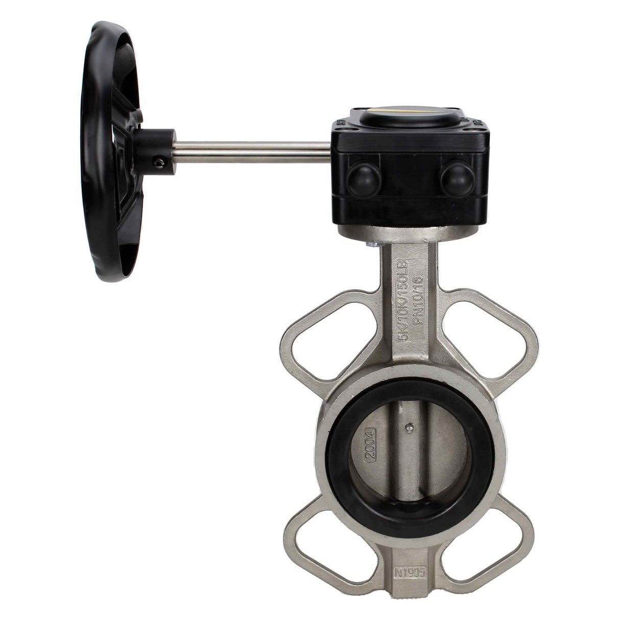 Water butterfly valve Elephant 316L-316L-VITON body material - stainless steel AISI 316L, disk material - stainless steel AISI 316L, seal - Viton with gear Elephant HAM