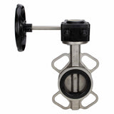 Water butterfly valve Elephant 316L-316L-VITON body material - stainless steel AISI 316L, disk material - stainless steel AISI 316L, seal - Viton with gear Elephant HAM