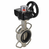 Water butterfly valve Elephant 316L-316L-VITON body material - stainless steel AISI 316L, disk material - stainless steel AISI 316L, seal - Viton with gear Elephant HGB, with position indicator