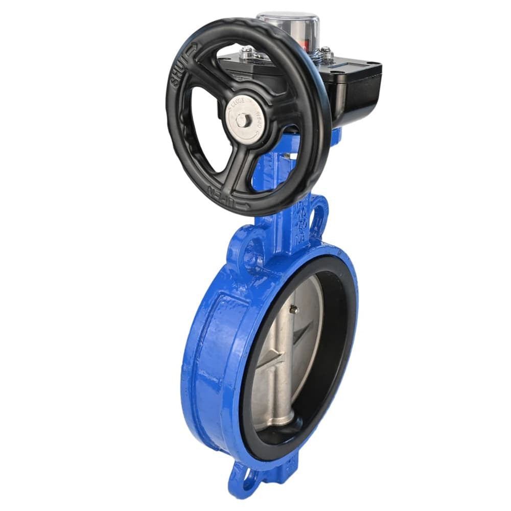 Water butterfly valve Elephant GG25-316L-NBR body material - cast iron GG25, disk material - stainless steel 316L, seal - NBR with gear Elephant HGBF, with position indicator and feedback sensor