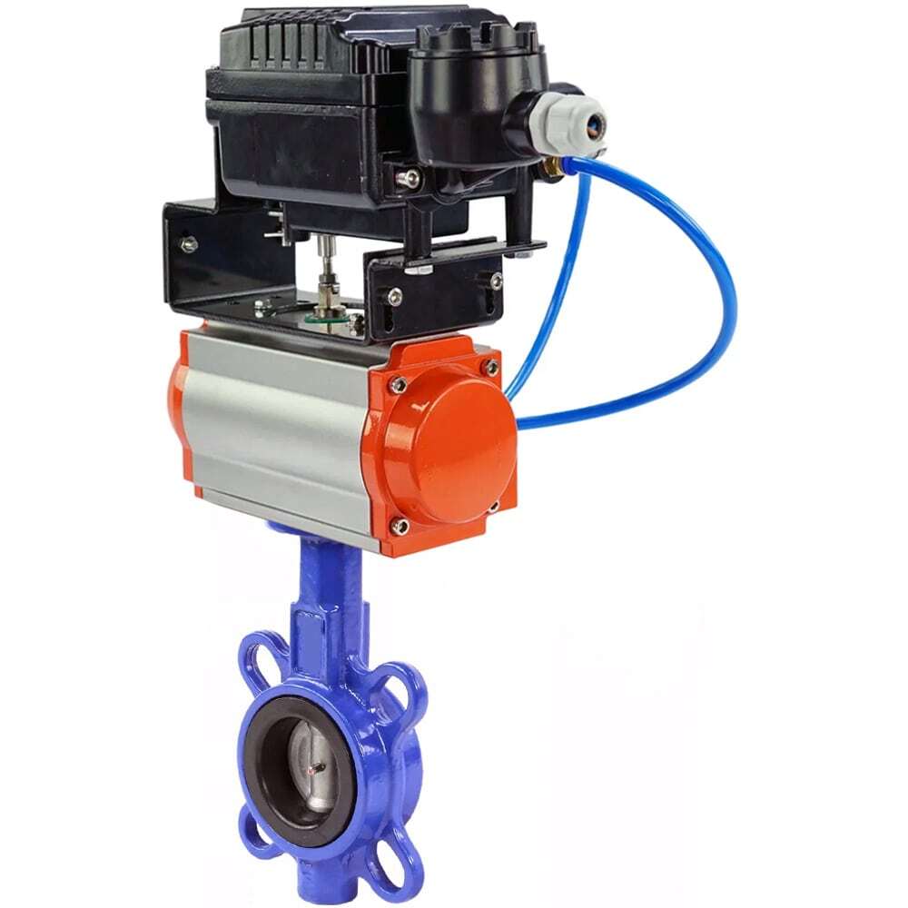 Water Butterfly Valve Elephant WBV1332N-2W-Fb-H body material - Cast iron GGG50, disk material - Stainless steel 316L, seal - NBR with pneumatic actuator with return springs SA, electropneumatic positioner with feedback Elephant YT-1000RSI