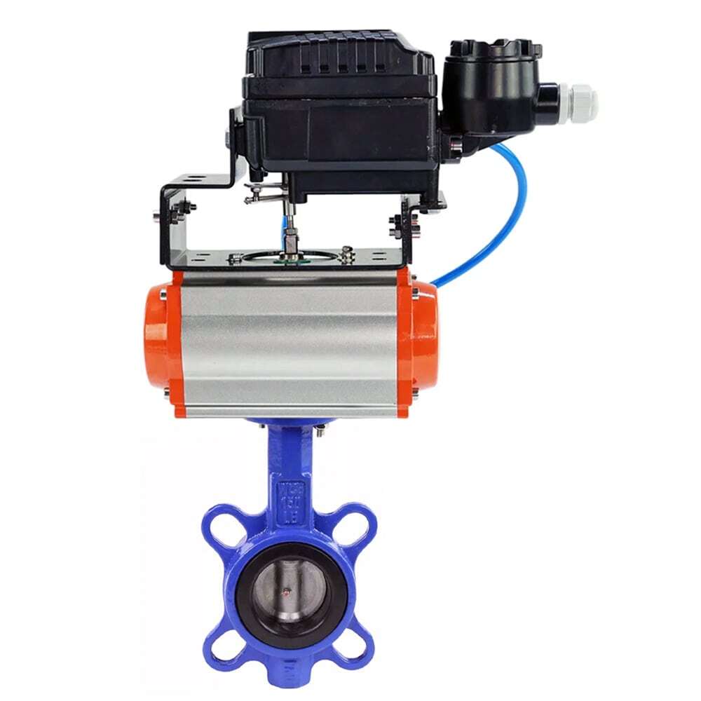 Water Butterfly Valve Elephant WBV1332N-2W-Fb-H body material - Cast iron GGG50, disk material - Stainless steel 316L, seal - NBR with double-acting pneumatic actuator DA and electropneumatic positioner with feedback Elephant YT-1000RSI