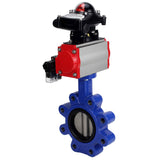 Water Butterfly Valve Elephant WBV1631N-2W-Fb-H, body material - cast iron QT450, disk material - Stainless steel AISI 304, seal - NBR, pneumatic actuator PA-SA with return springs, 4M310-08 24V, LSU APL-210N