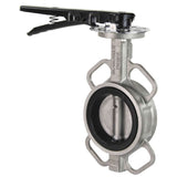 Válvula Mariposa de Agua Elefante 316L-316L-VITON 232PSI, material del cuerpo y disco - acero inoxidable 316L, sello - VITON, operada por volante