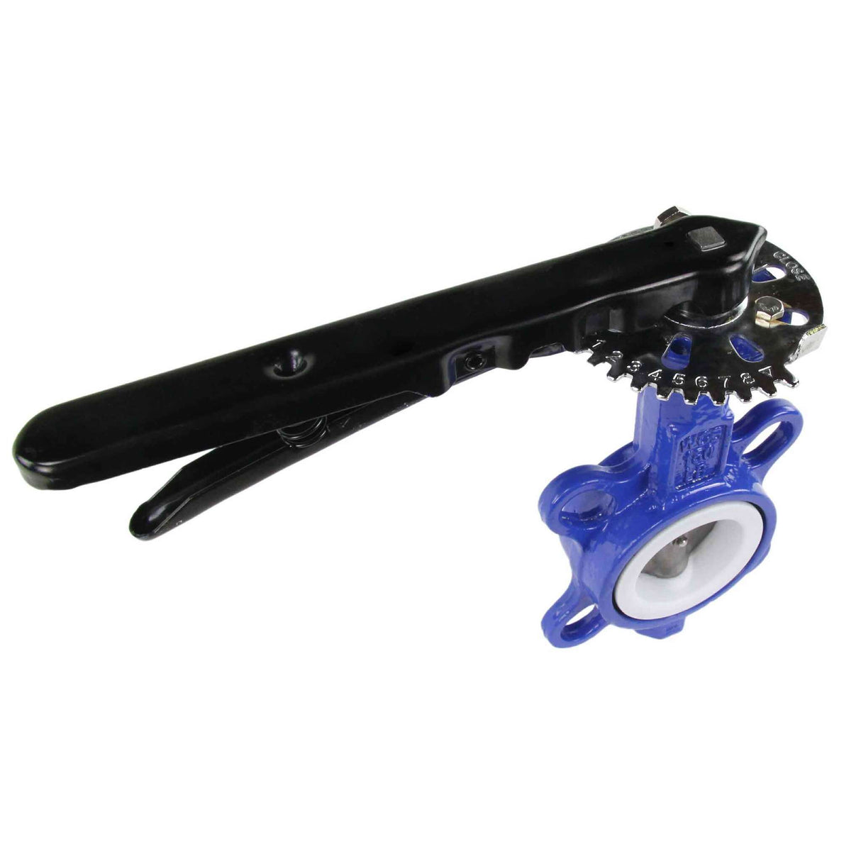 Water Butterfly Valve Elephant WCB-316L-PTFE 232PSI, body material - stainless steel WCB, disk material - stainless steel 316L, seal - PTFE, handwheel operated